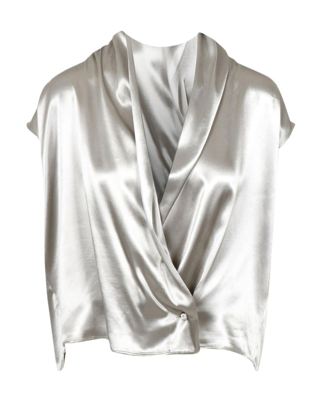 Alberta Ferretti Gray Pleated Shirt
