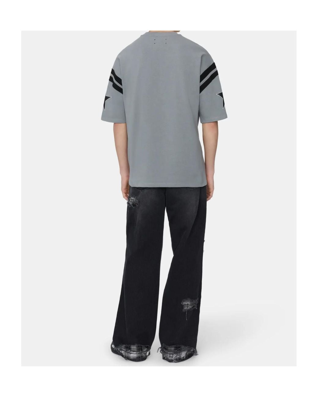 Amiri Black Flannel Repair Baggy Jeans for men