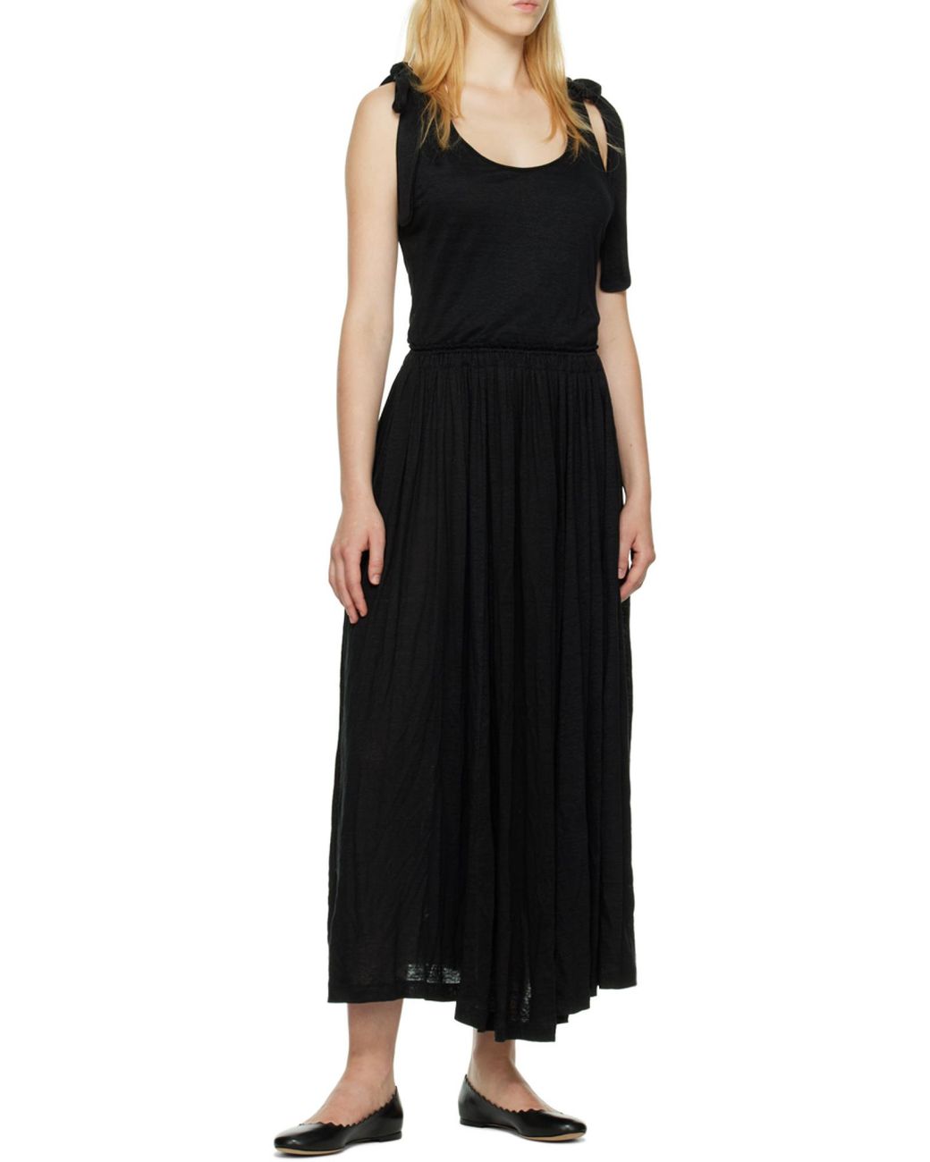Chloé Black Chloé Scallop-Edge Ballerina Flats