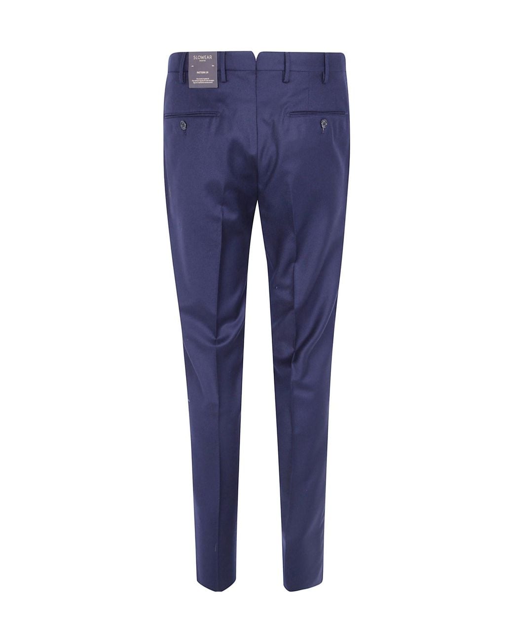 Incotex Blue Pressed-Crease Wool Trousers for men