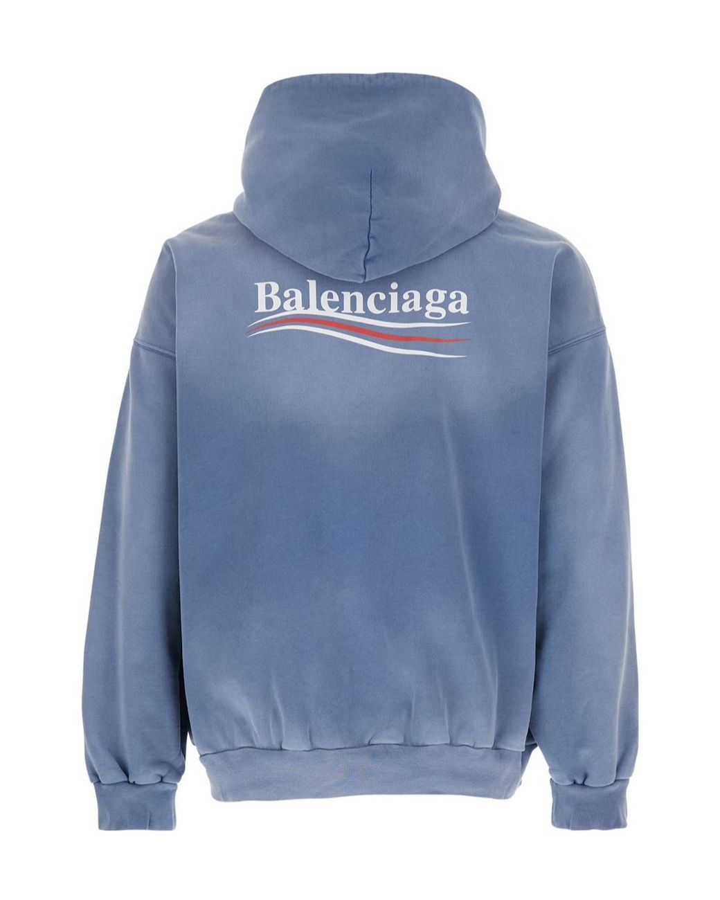 Balenciaga Blue Logo Printed Hoodie for men