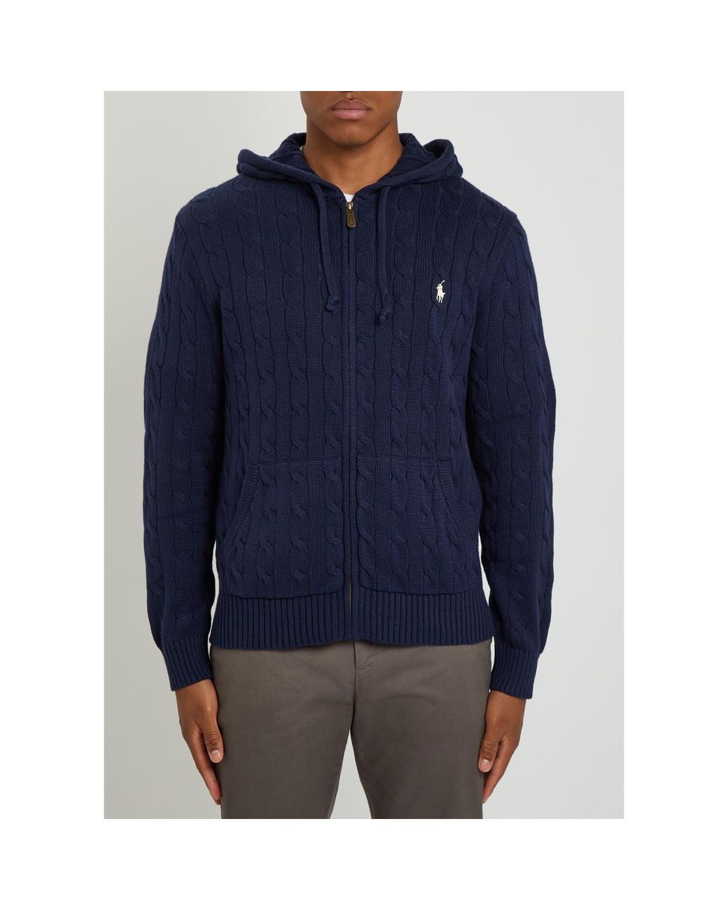 Polo Ralph Lauren Blue Cotton Hooded Sweatshirt for men
