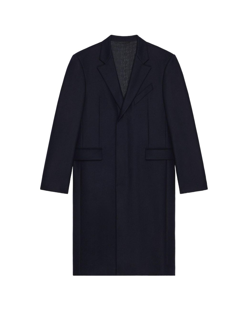 Givenchy Blue Collared Fitted Long Coat for men