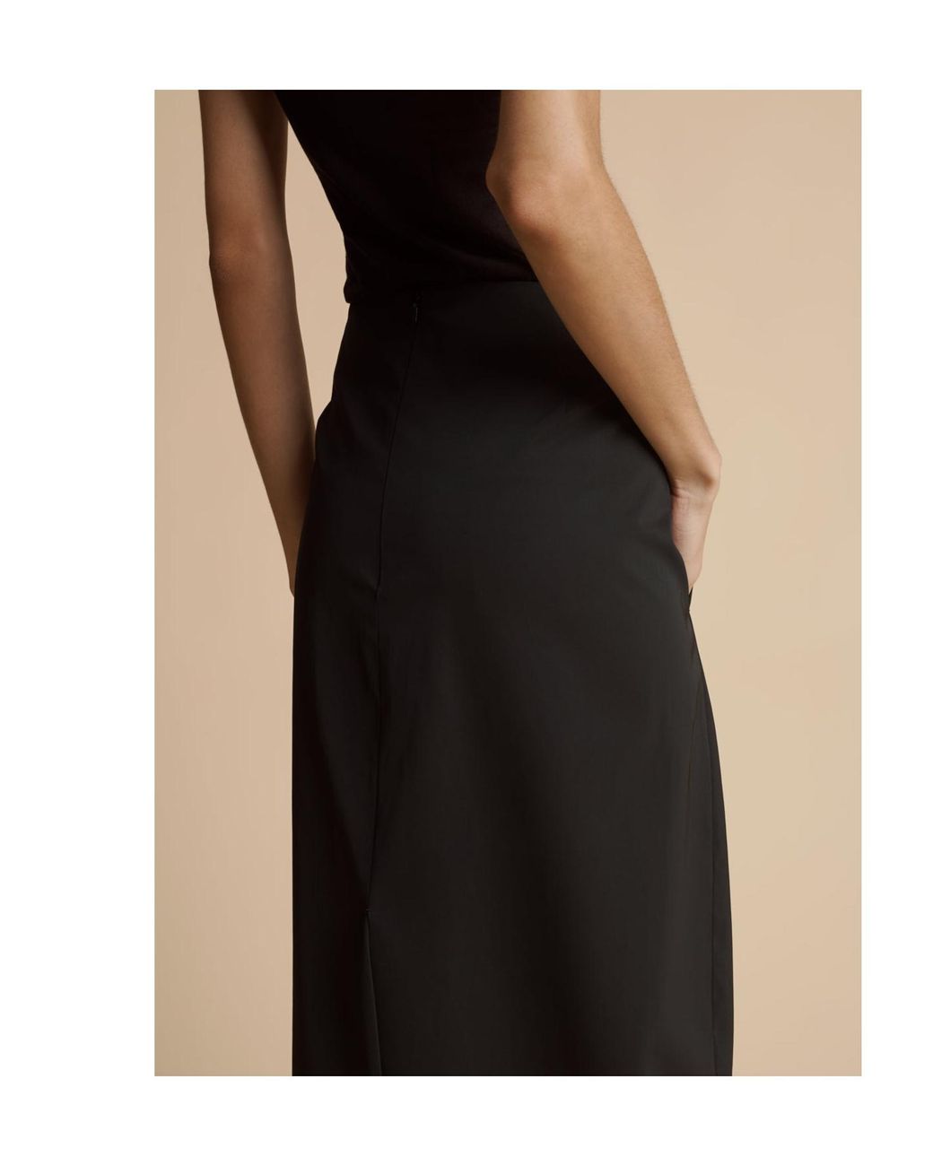 Khaite Black Lauson Midi Skirt