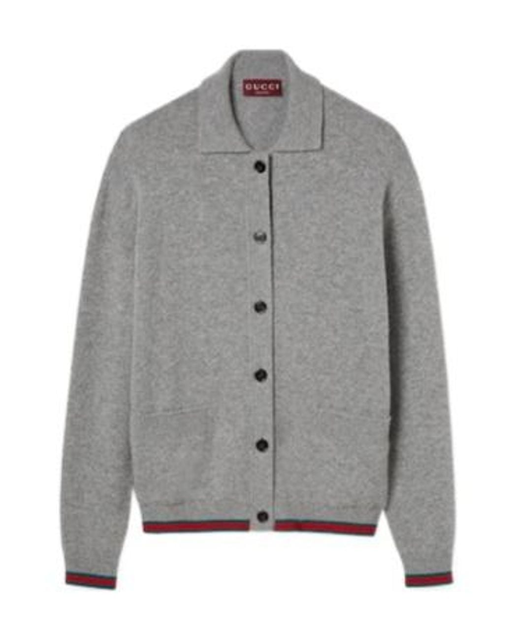 Gucci Gray Web Detailed Cardigan