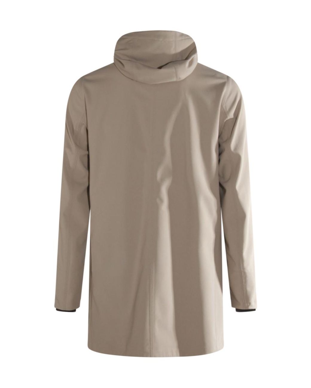 K-Way Gray Logo Patch Hooded Coat for men