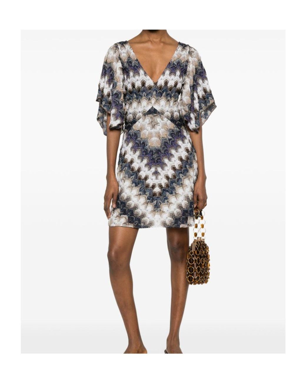 Missoni Multicolor V-Neck Short Dress