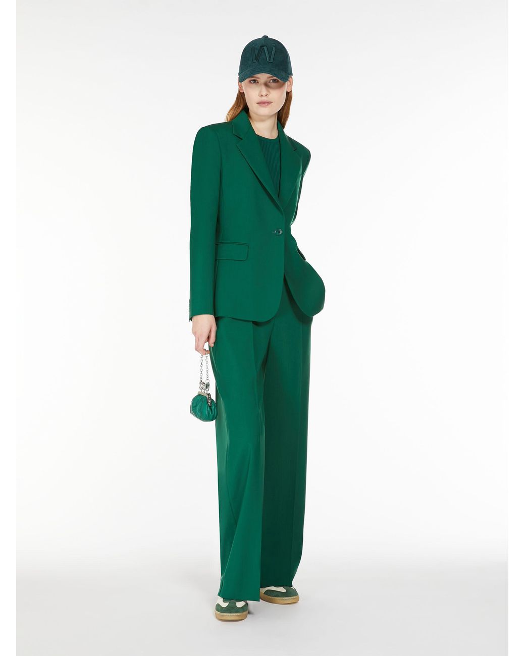 Weekend by Maxmara Green Pleated Straight Leg Pants
