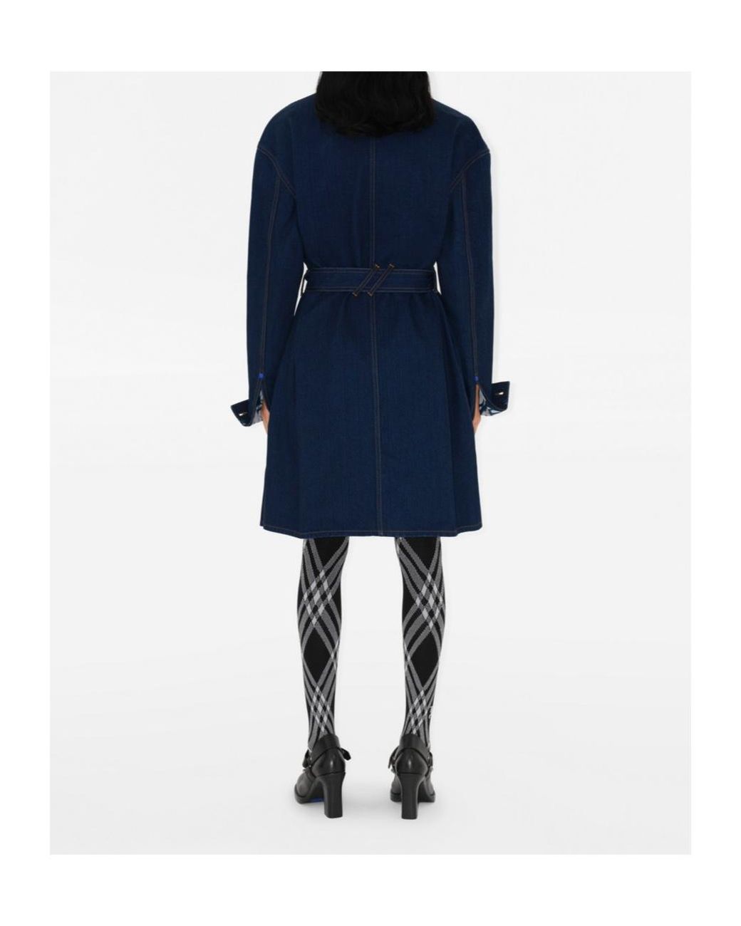 Burberry Blue Japanese Belted Buttoned Denim Shirt Dress