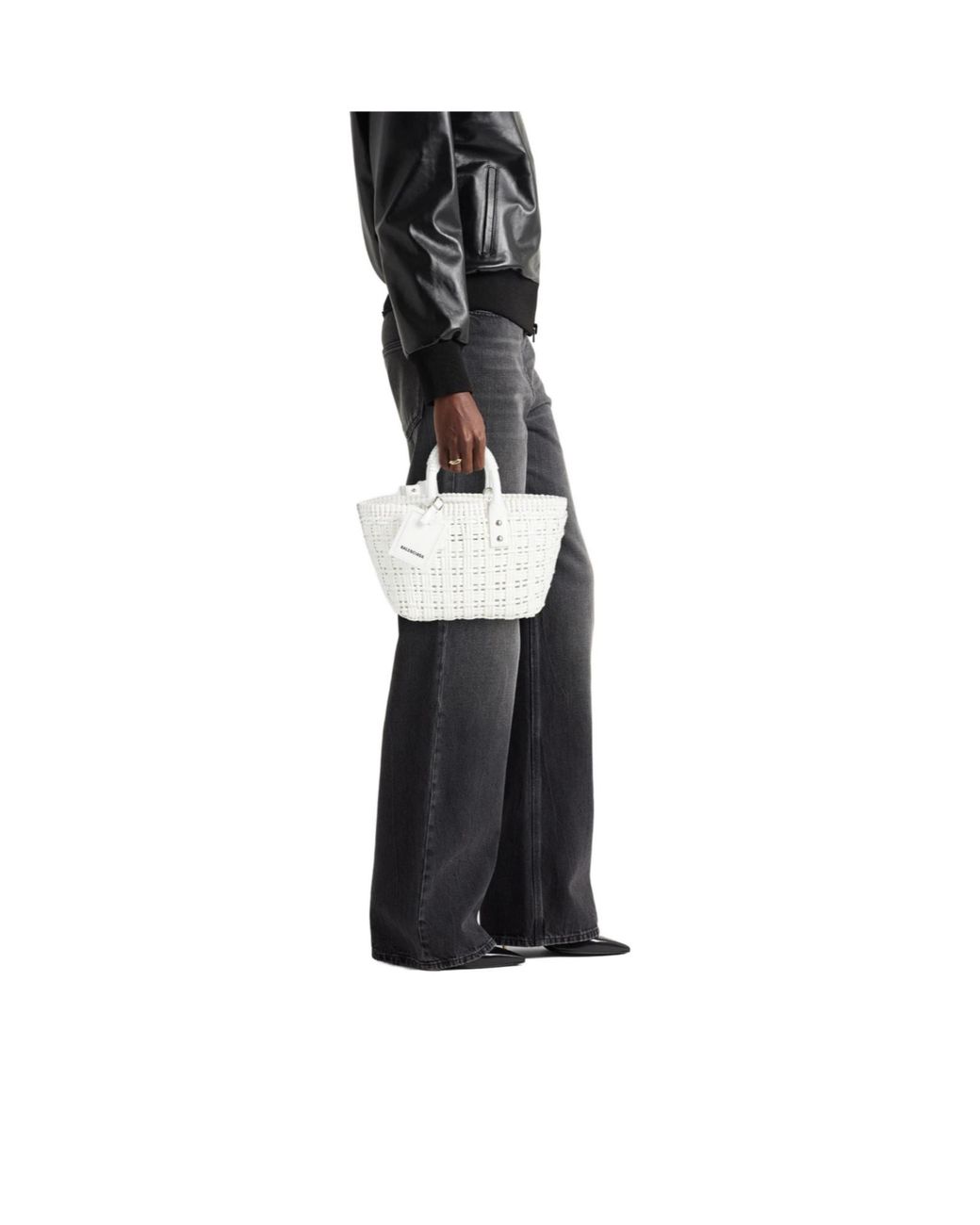 Balenciaga White Large Plastic Tote Bag
