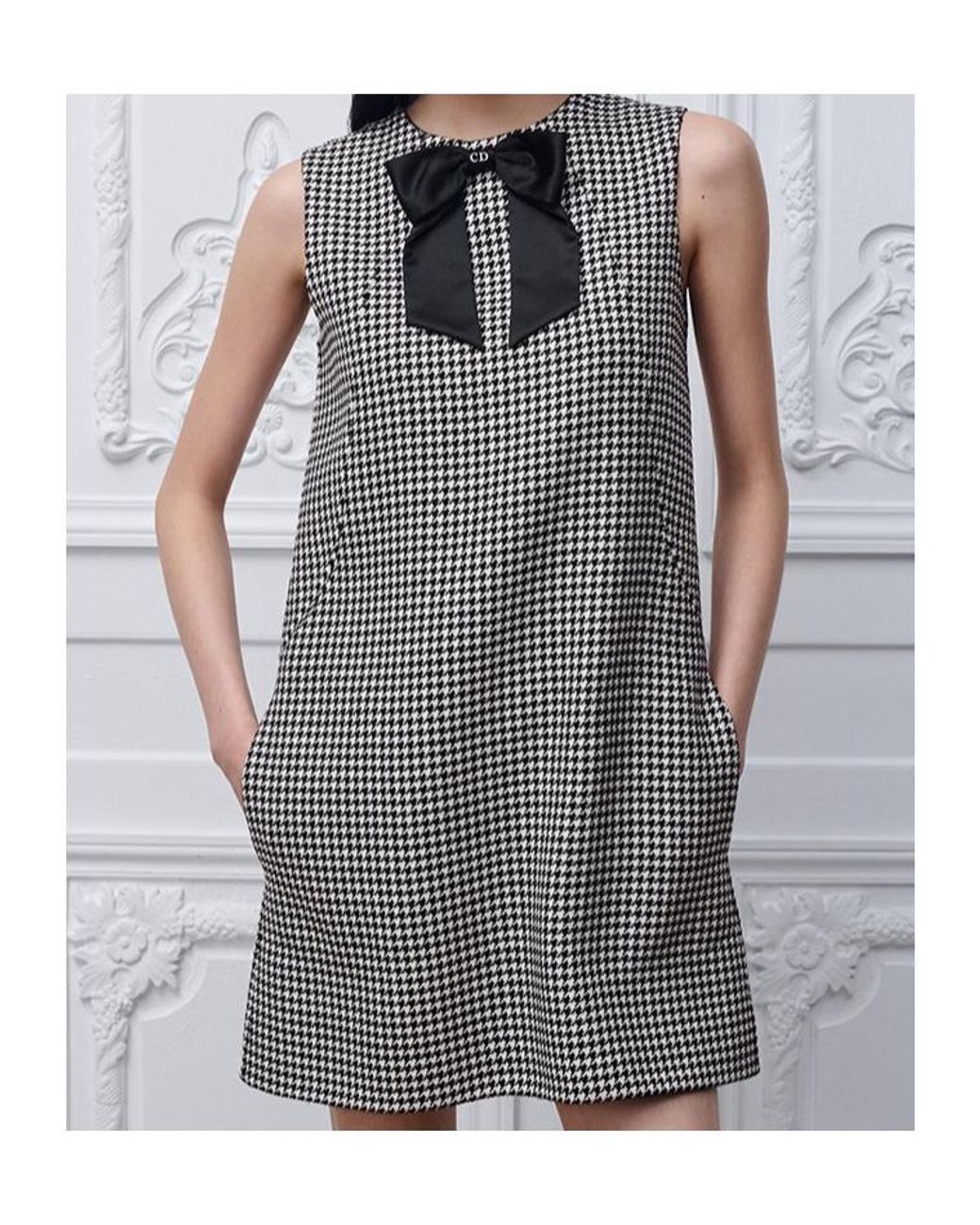 Dior Gray Straight-Cut Short Dress