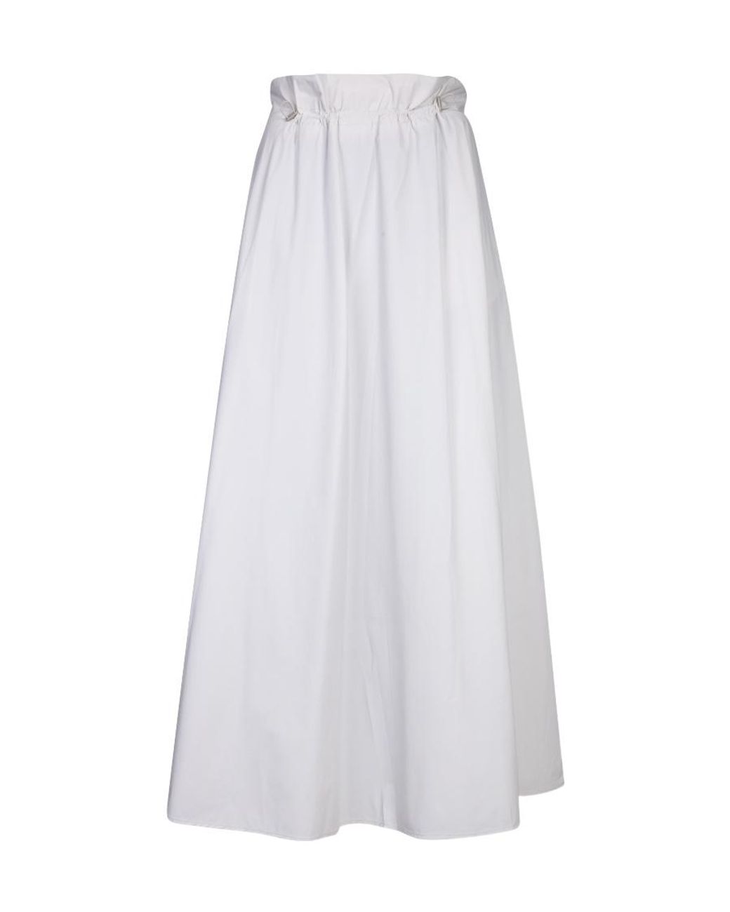 Herno White Gathered Detailed Midi Skirt