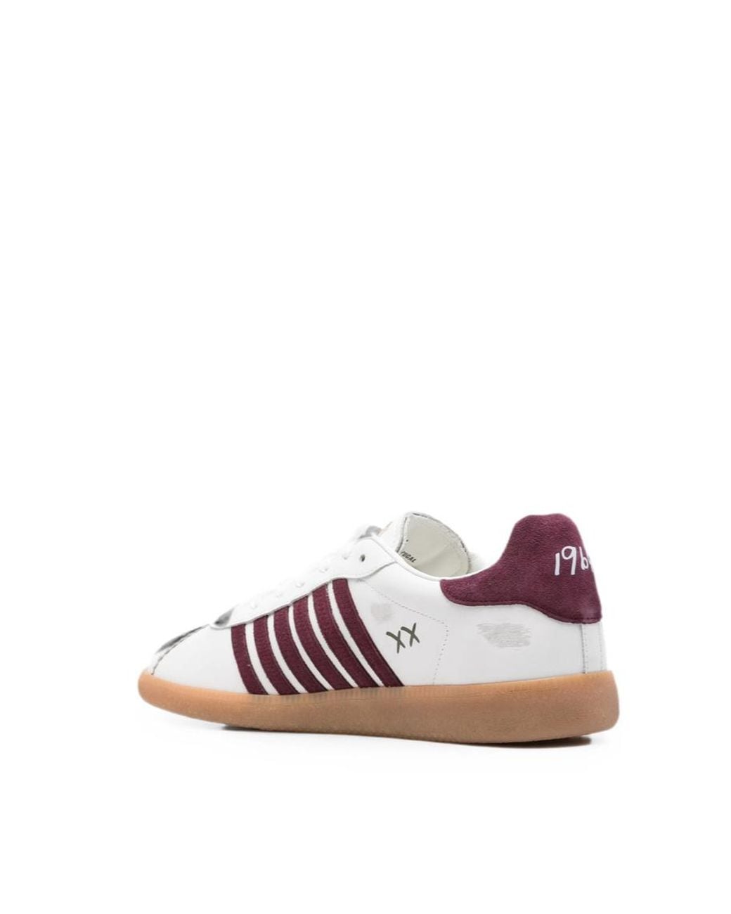 DSquared² White Rebel Stripe Low-Top Sneakers for men