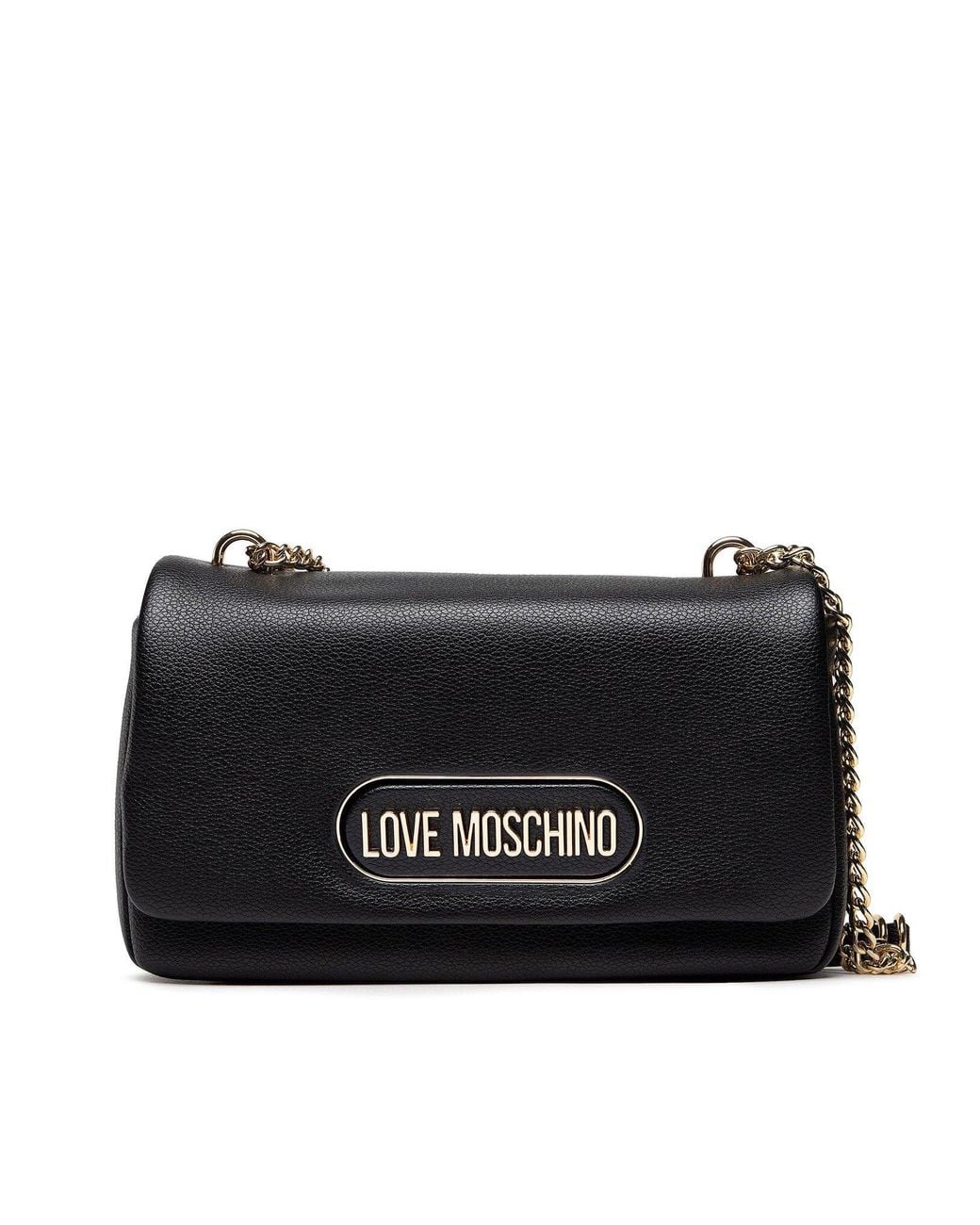 Moschino Black Logo-Embellished Shoulder Bag