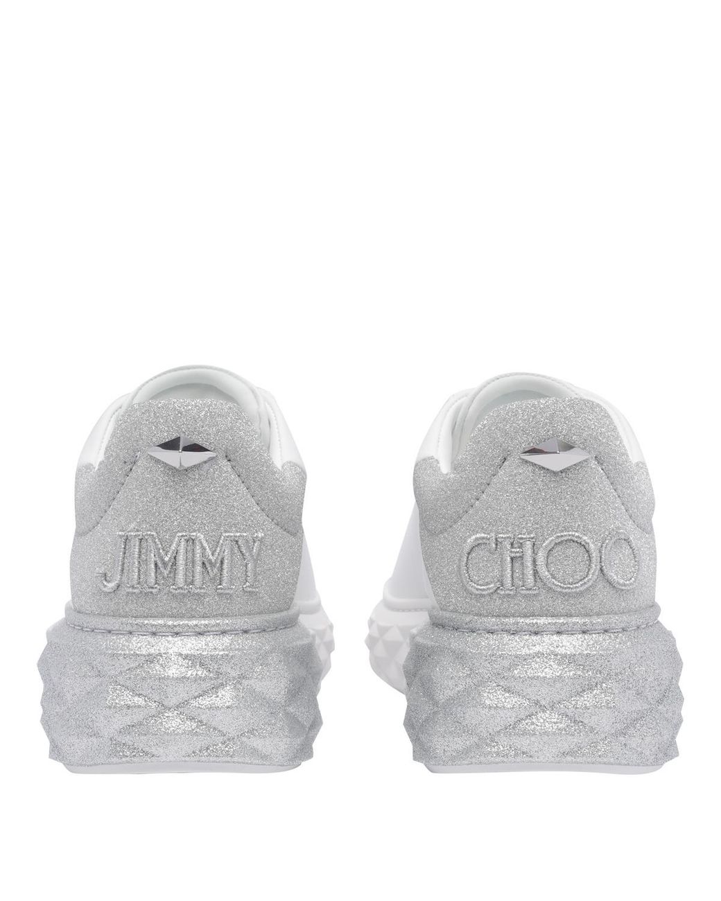Jimmy Choo White Diamond Maxi/F Ii Leather Sneaker