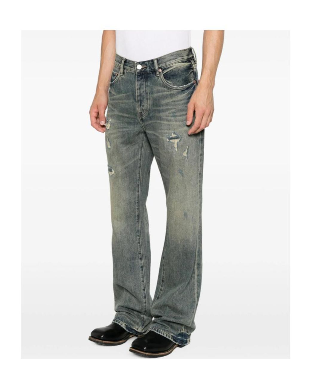 Purple Brand Gray Belt Loop Jeans for men
