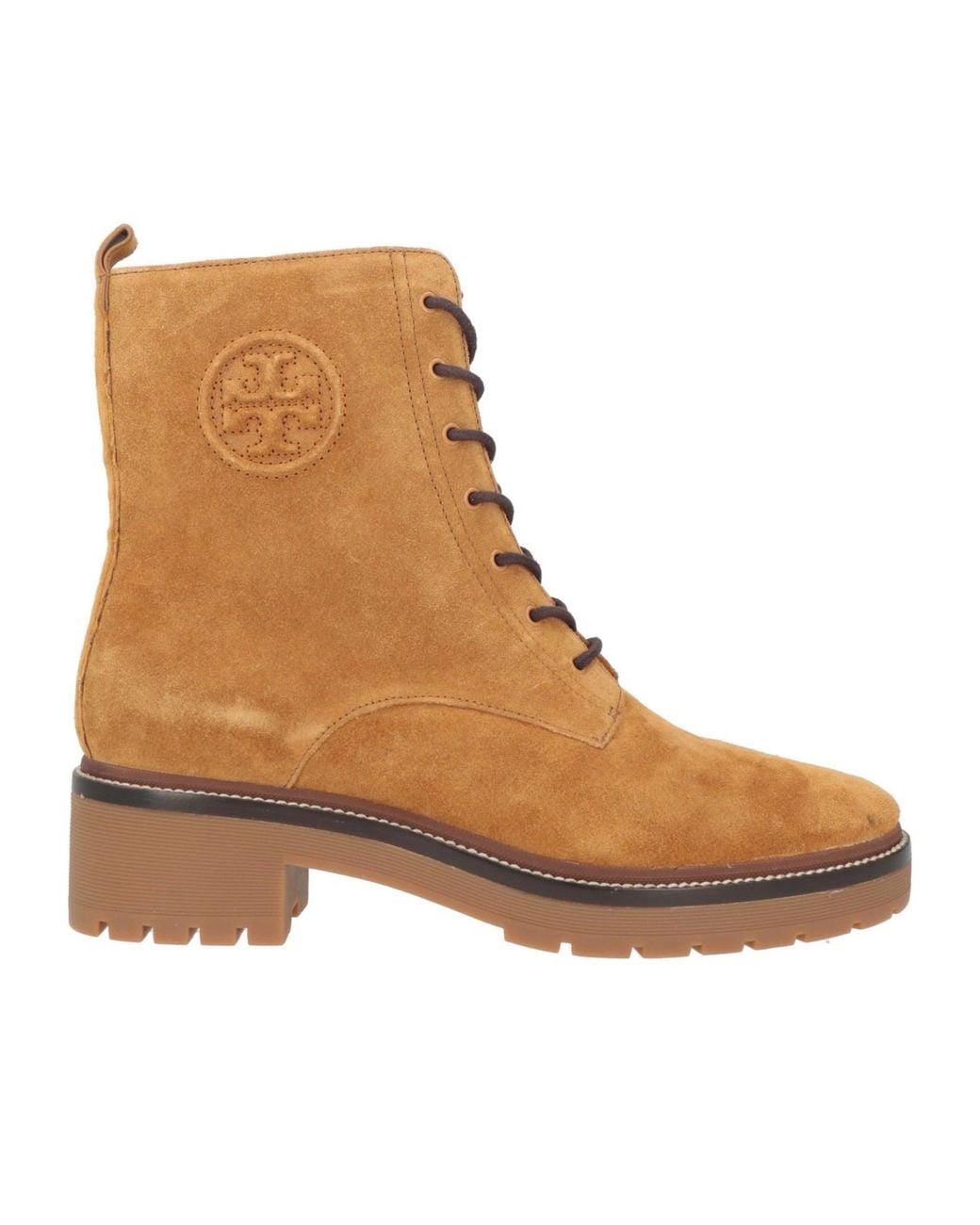 Tory Burch Natural Minimalist Lace-Up Ankle Boots