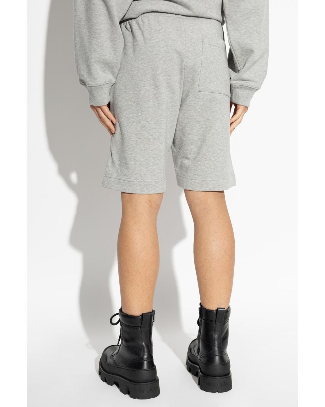 Dries Van Noten Gray Elastic Drawstring Waist Shorts for men