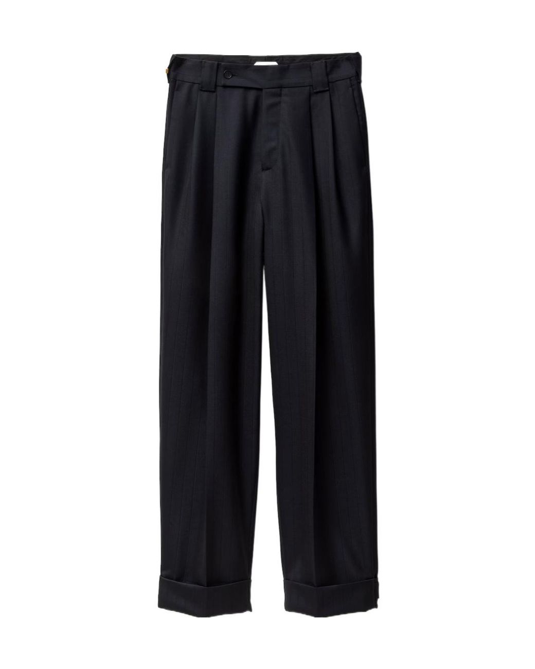 Versace Black Pinstripe Twill Oversized Pants for men