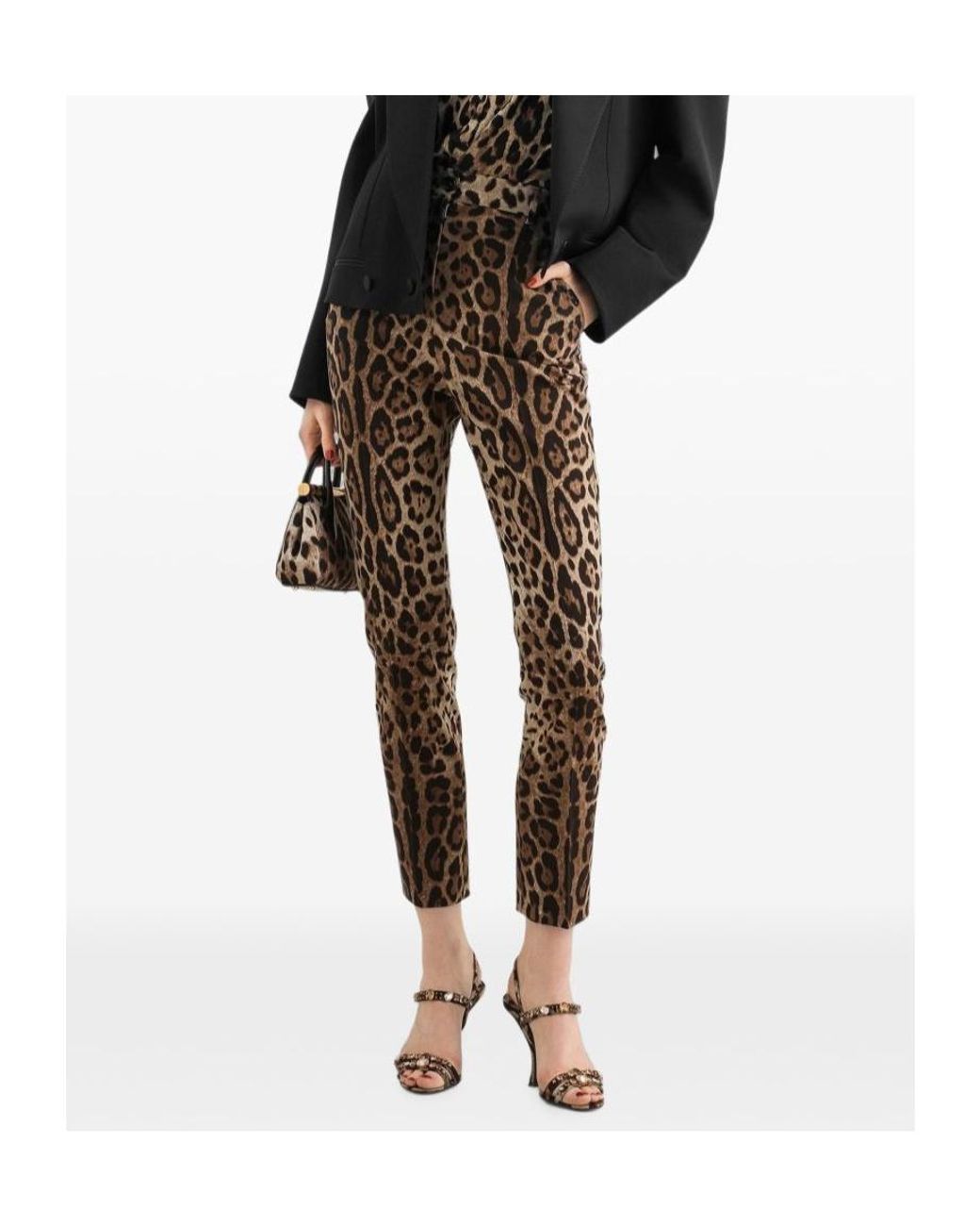 Dolce & Gabbana Brown Leopard Printed Trousers