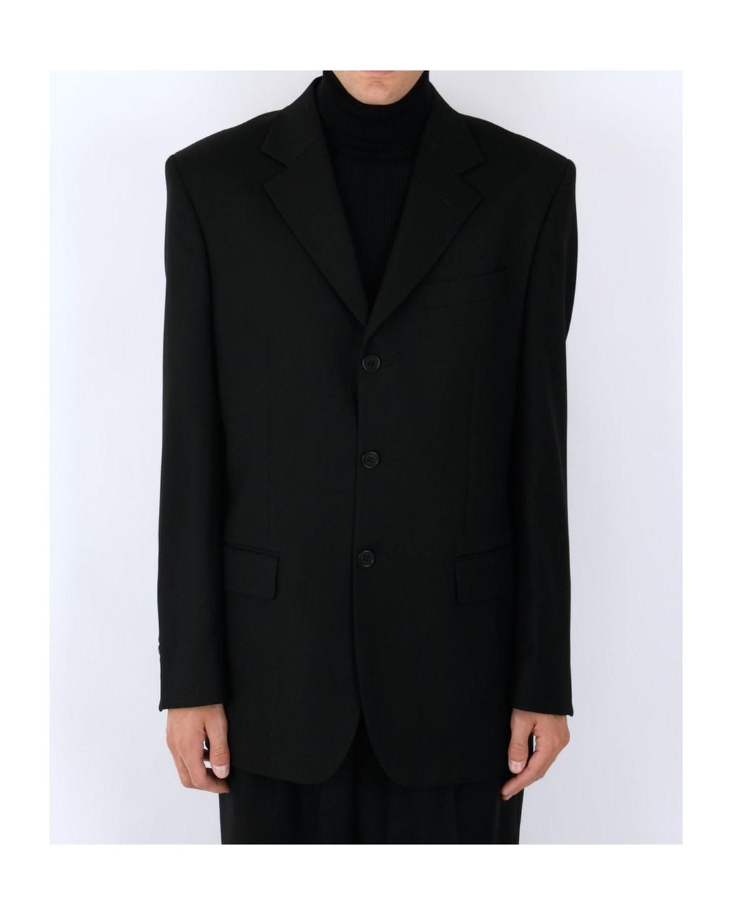 sunflower Blue Single-Breasted Wool Suit Jacket for men