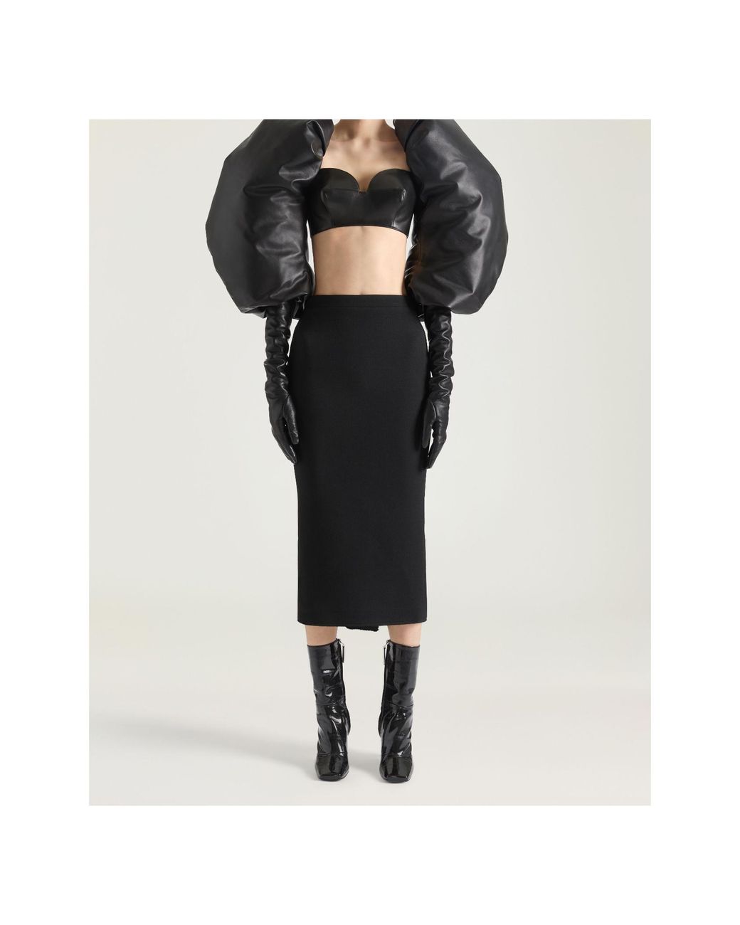 Givenchy Black Midi Kickback Skirt