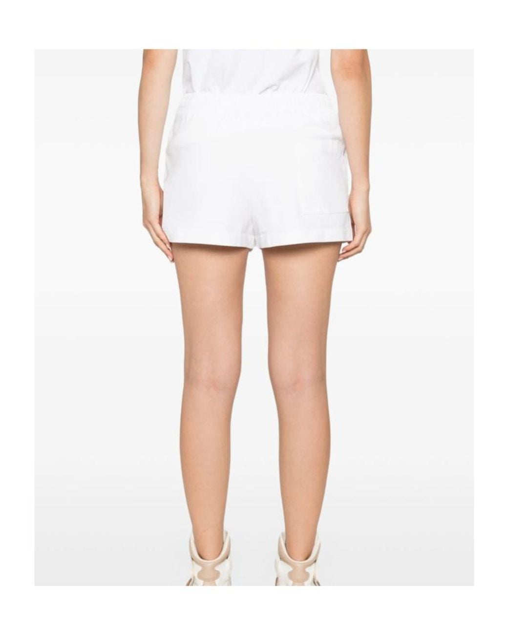 Sporty & Rich White Elastic Waist Shorts