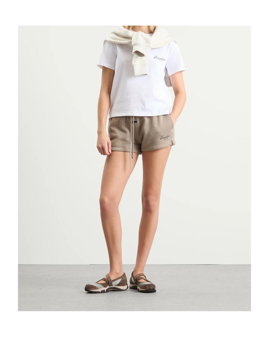 Fear Of God Natural Logo Drawstring Shorts