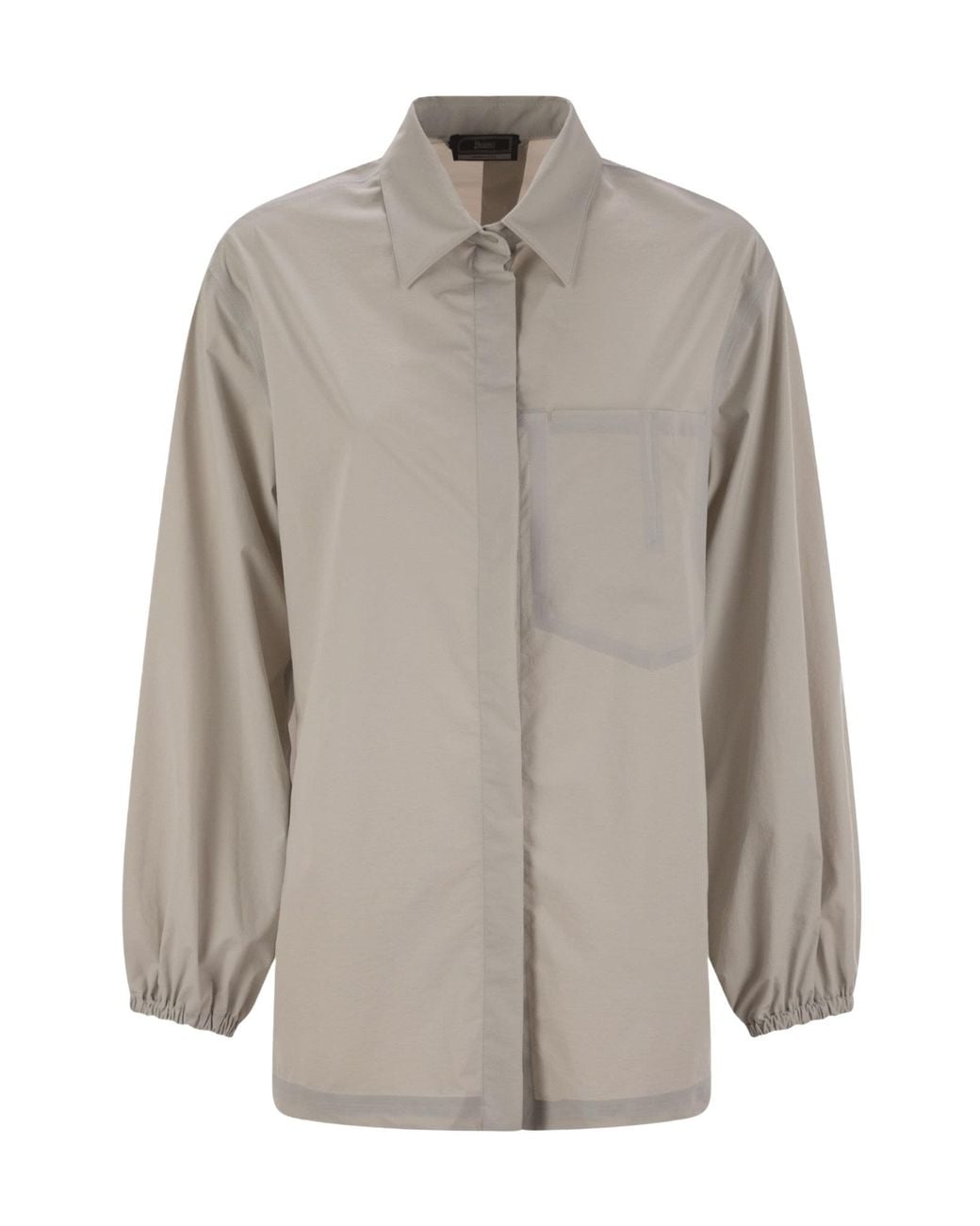 Herno Gray Elasticated Cuff Textured Shirt