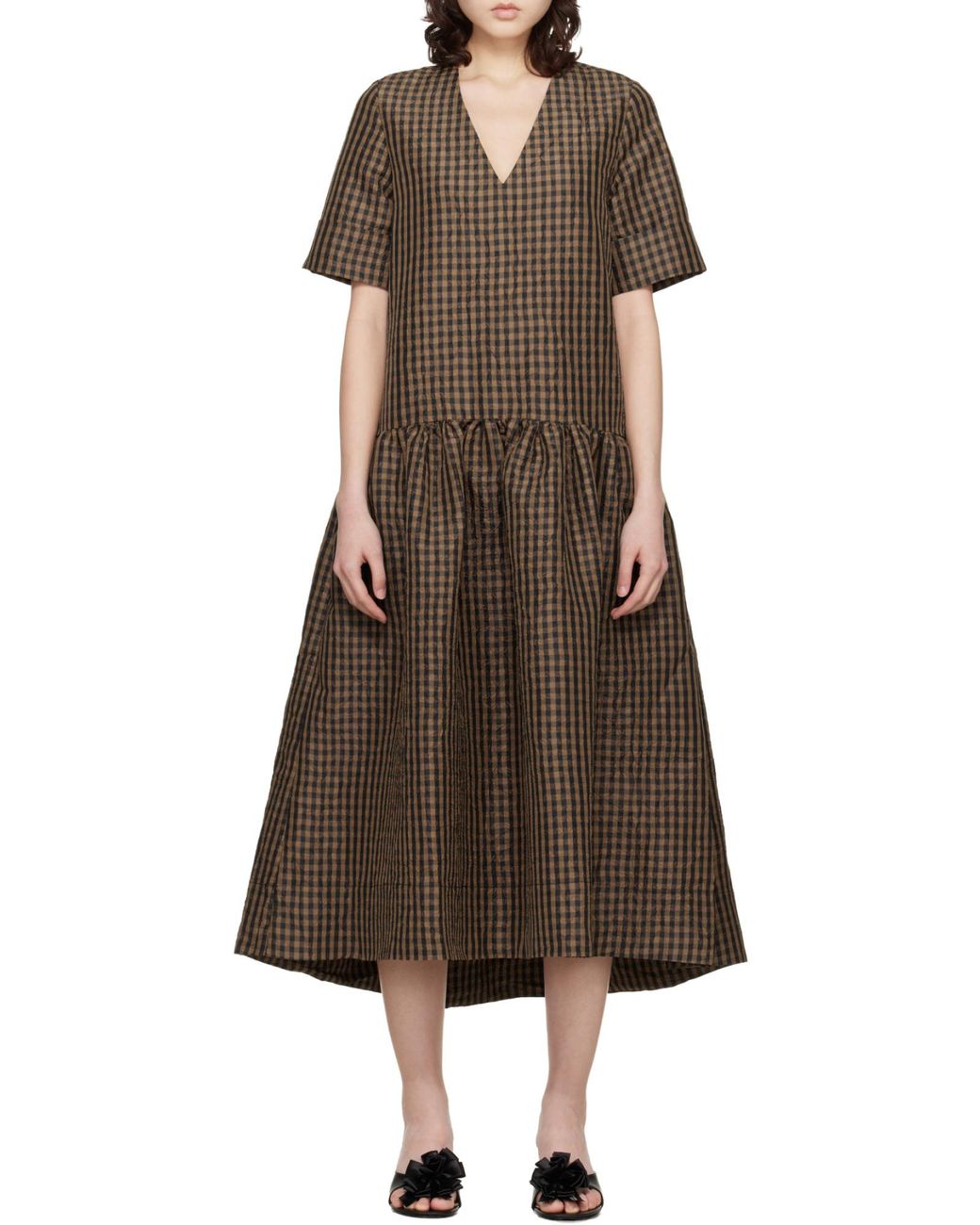 Ganni Brown Midi Dresses