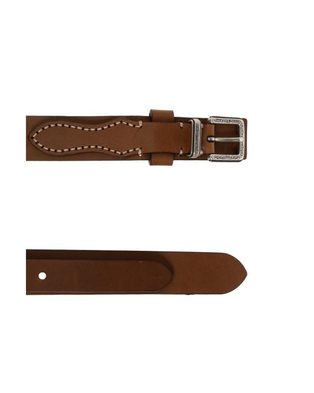 Etro Brown Studded Buckle Belt