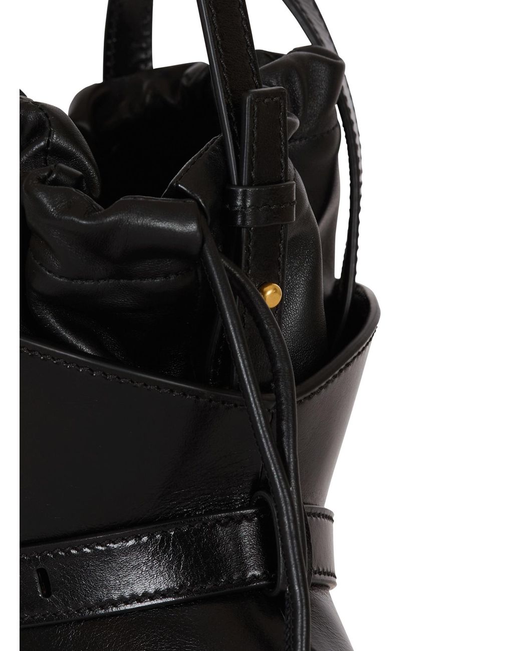 Balmain Shuffle Mini Leather Bag Black
