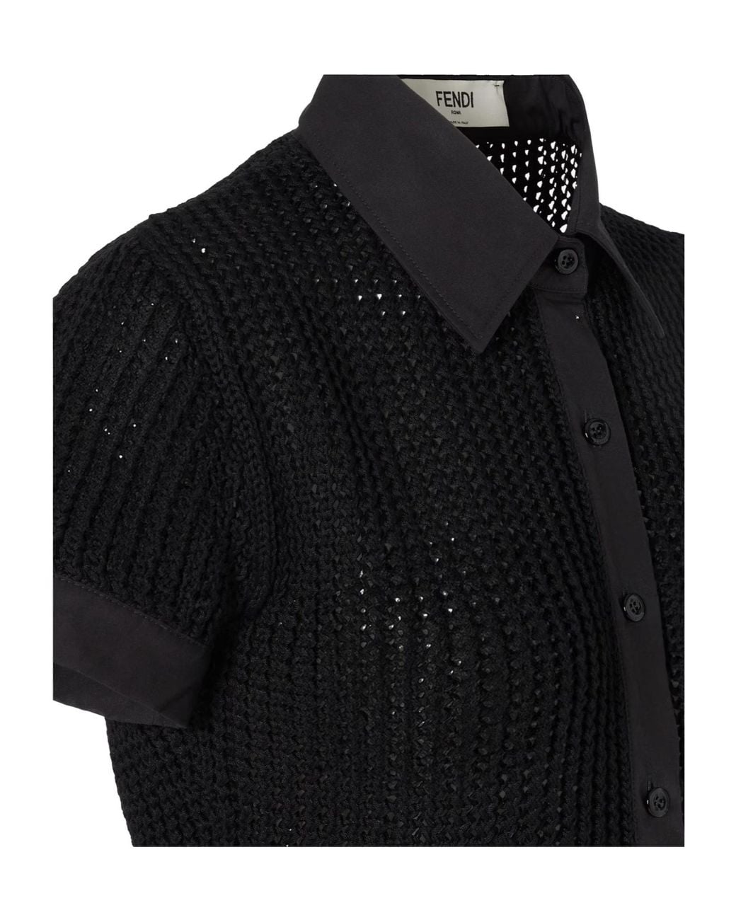 Fendi Black Military Mesh Shirt