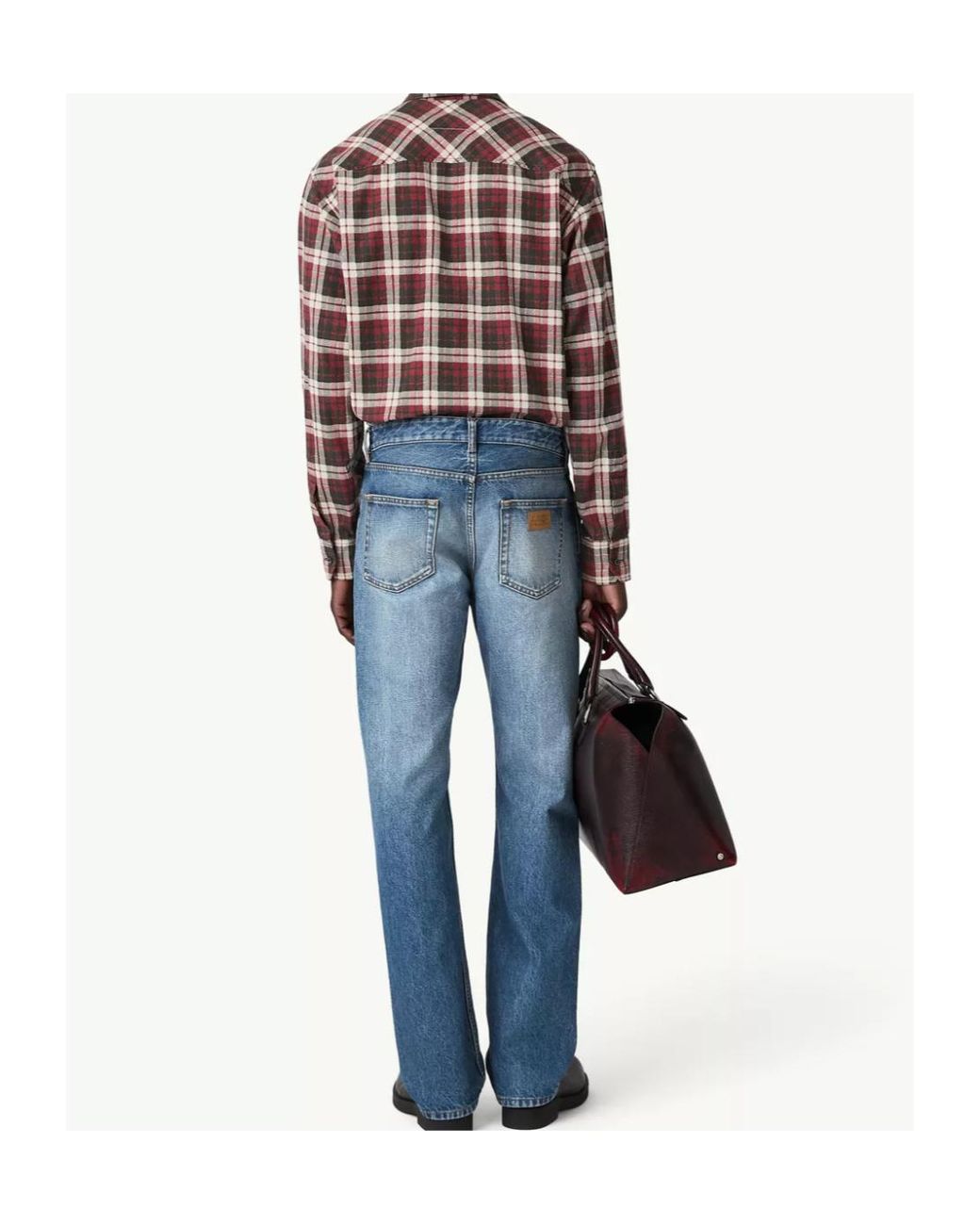MM6 by Maison Margiela Blue Asymmetric Waistband Jeans for men