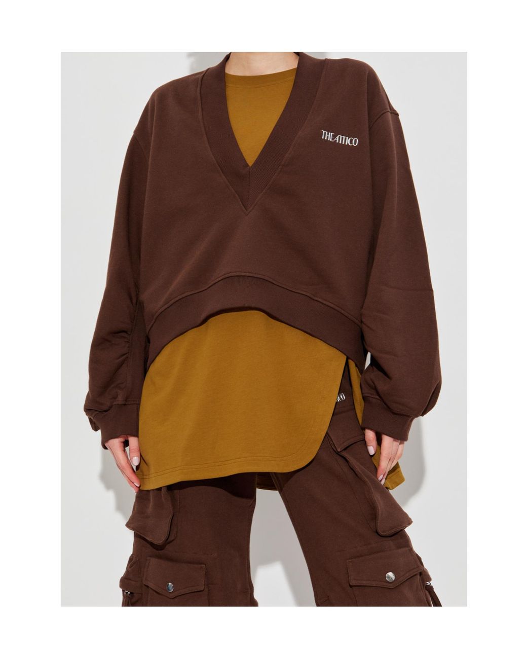 The Attico Brown The Layered Sweatshirt