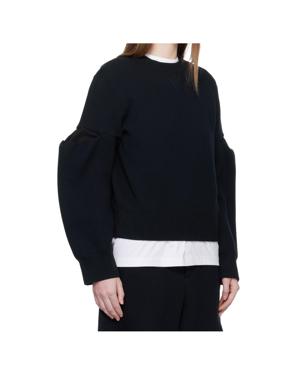 Sacai Blue Puff-Sleeve Sweater