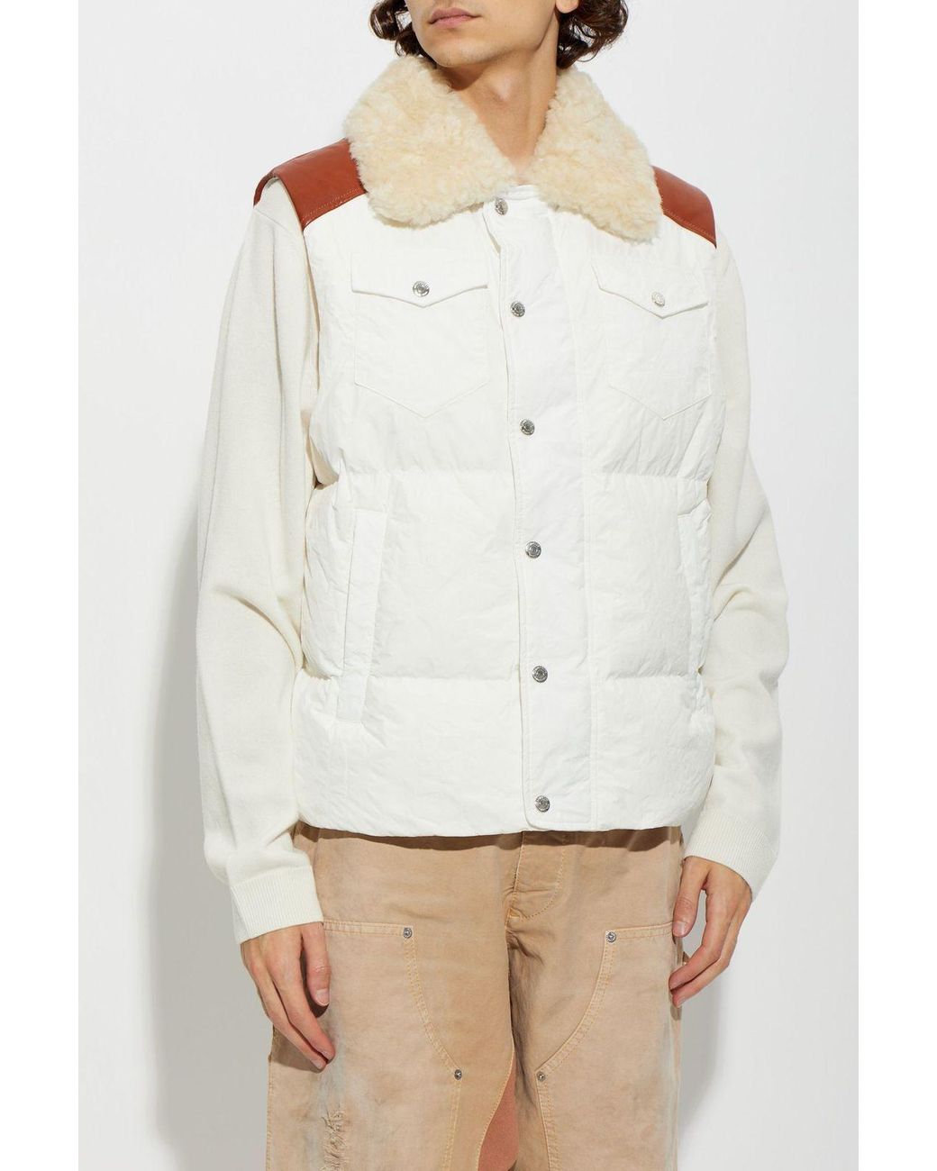 DSquared² White Shearling Collar Padded Gilet for men