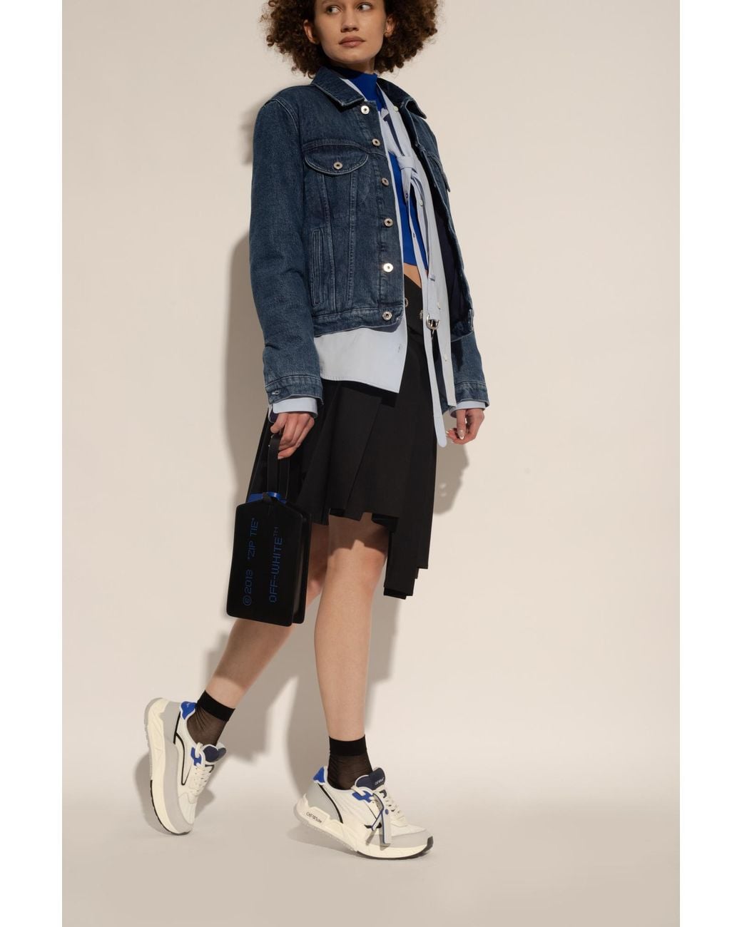 Off-White c/o Virgil Abloh White Logo Detailed Lace-Up Sneakers