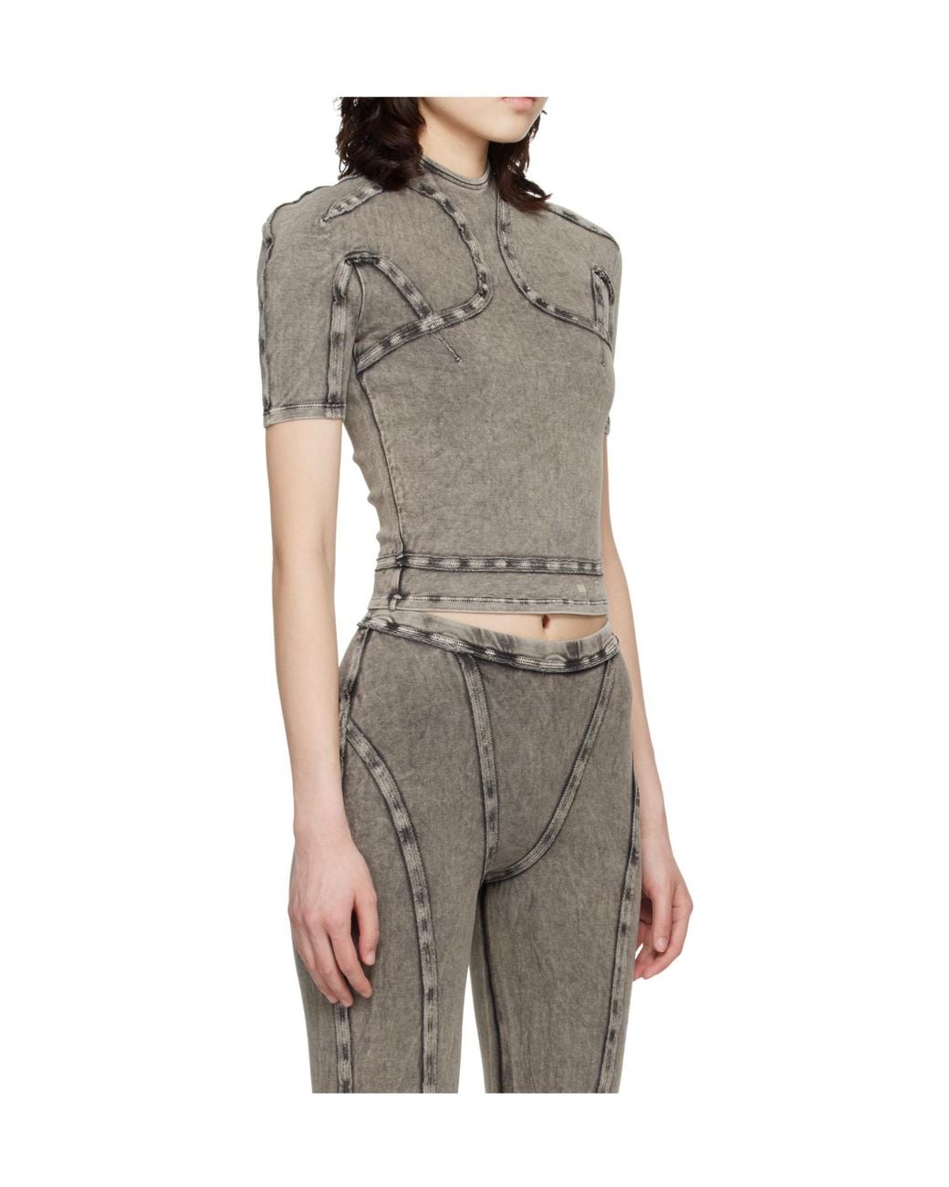 KNWLS Gray Scuba Washed Turtleneck Top