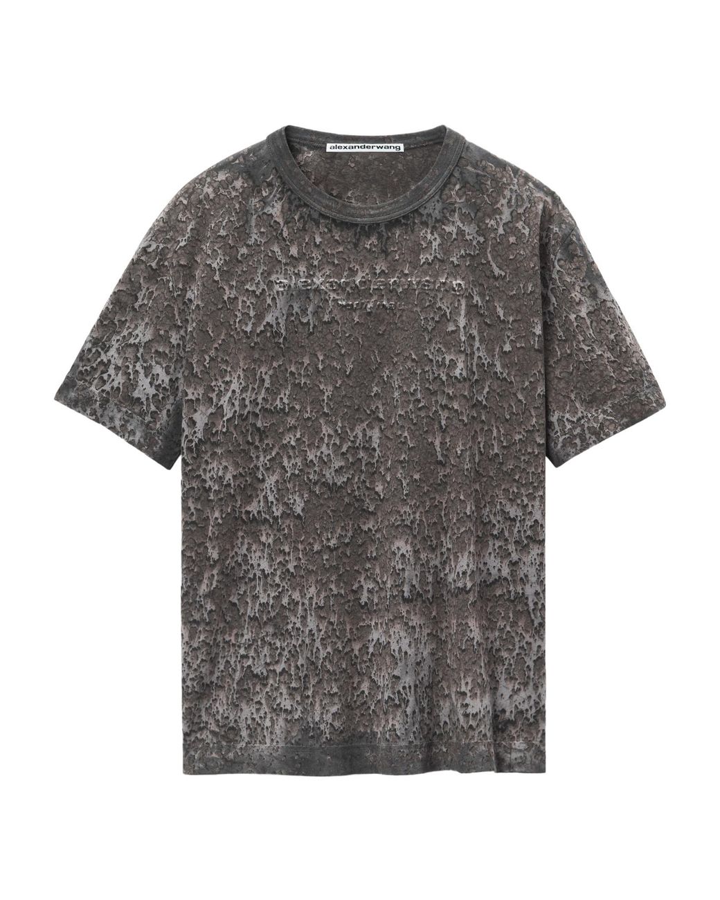 Alexander Wang Gray Logo Embossed Splatter Wash T-Shirt for men