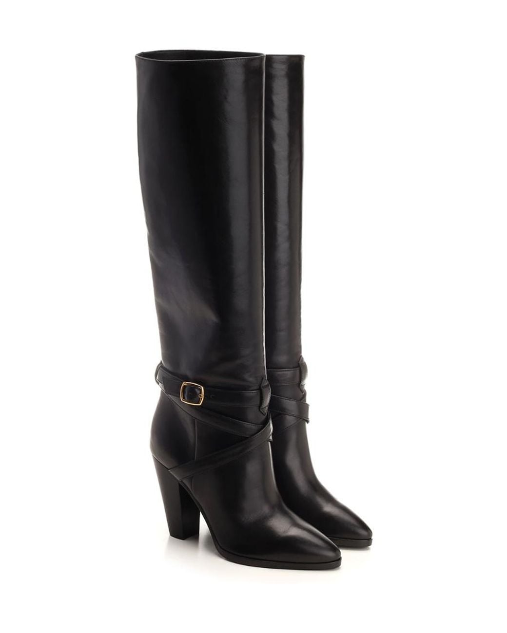 Céline Black High Slouchy Buckle Boot Wiltern