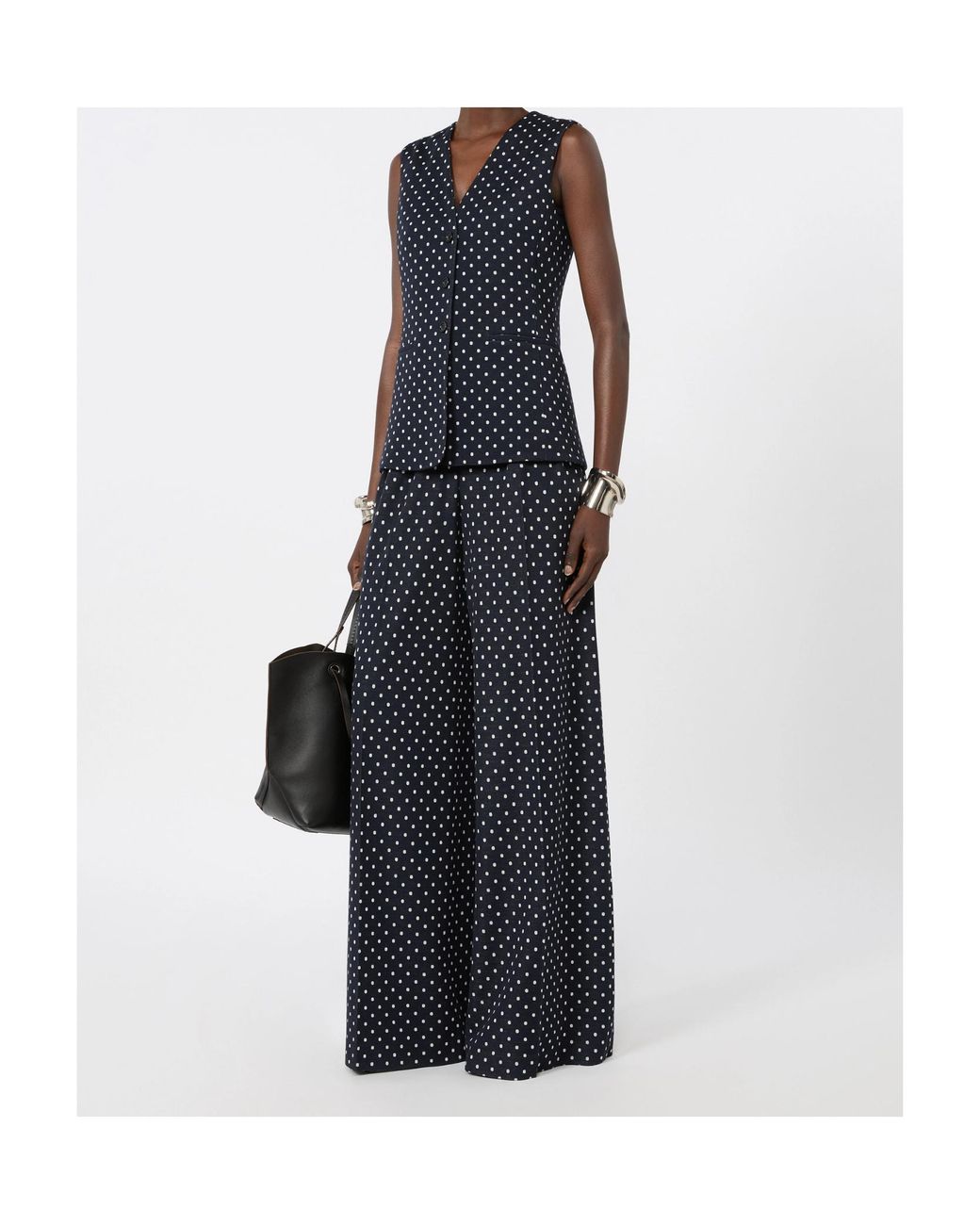 Max Mara Blue Polka Dot Vest