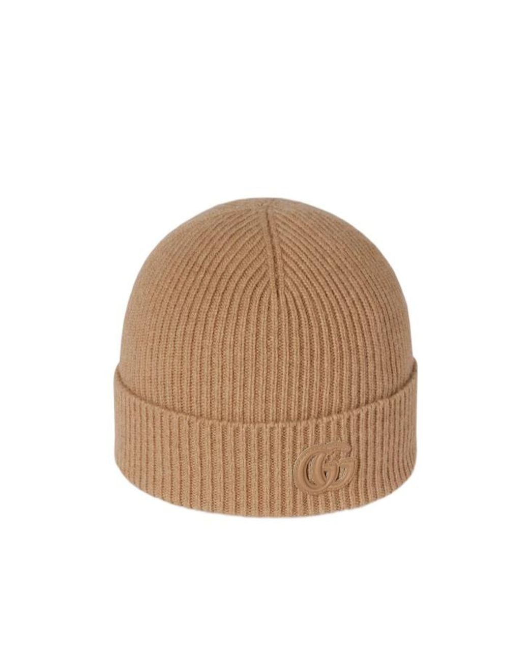Gucci Natural Cashmere Hat With Patch