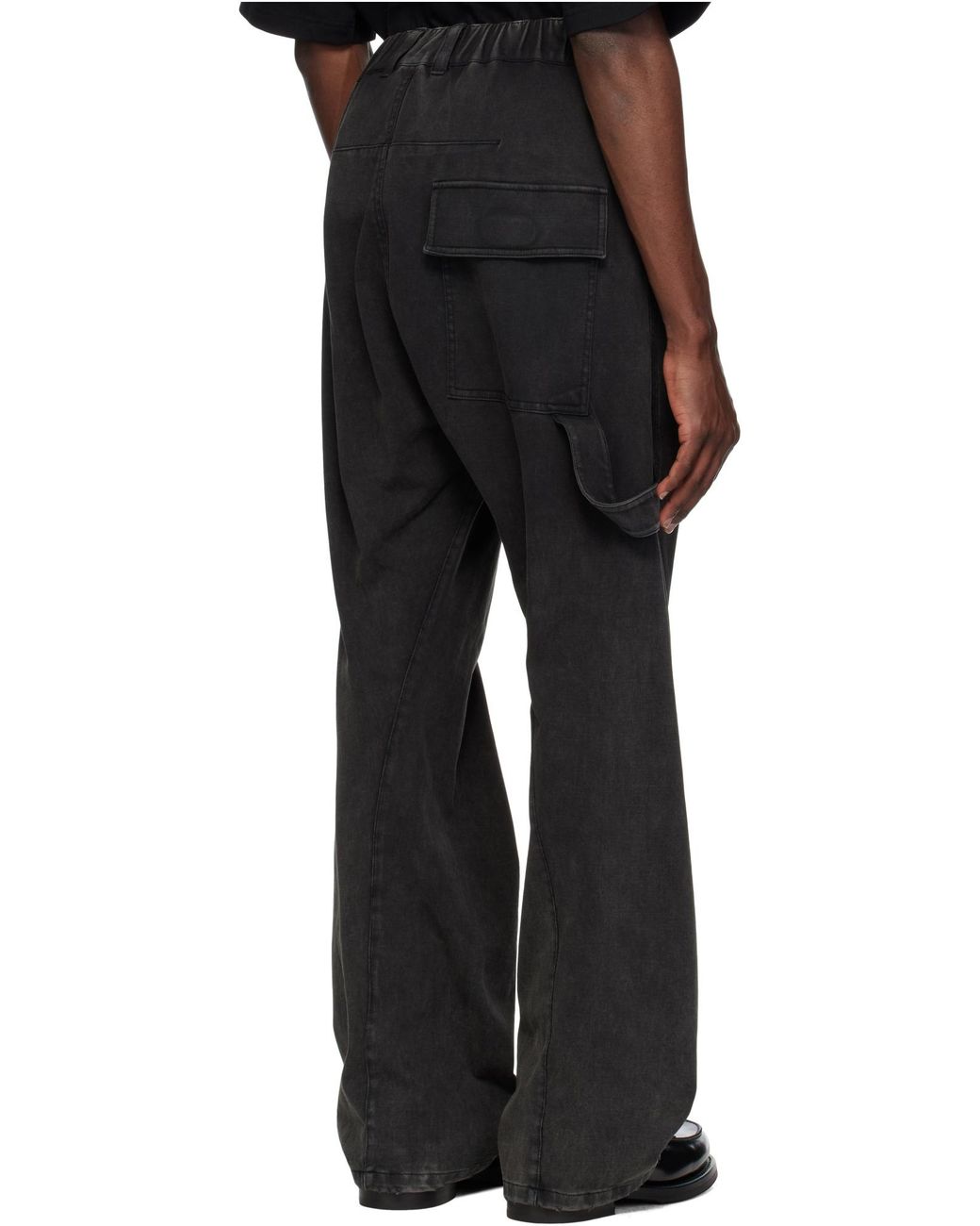we11done Black Cargo Trousers for men