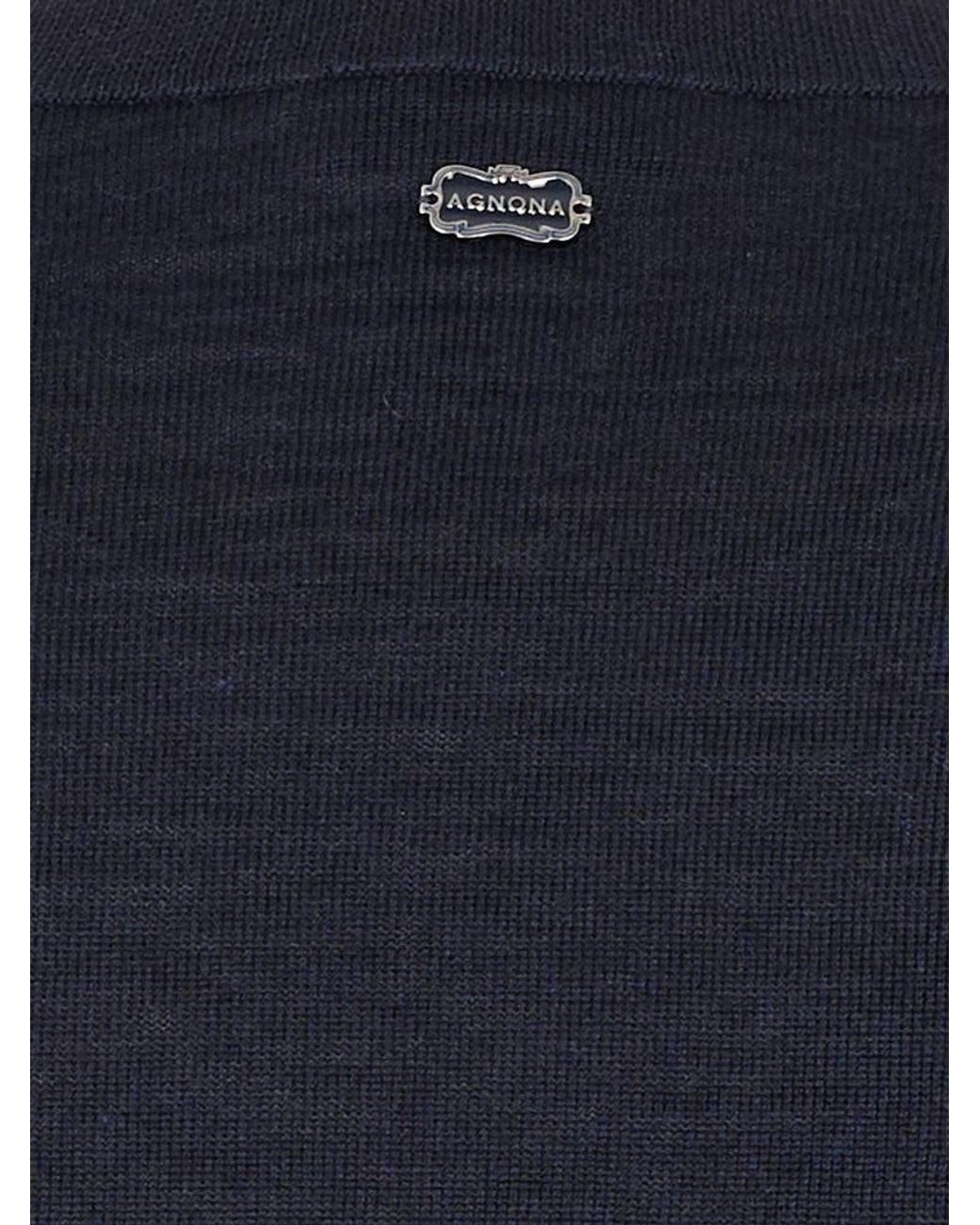 Agnona Blue Long-Sleeve T-Shirt for men