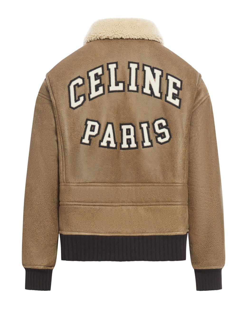 Céline Brown Long-Sleeved Leather Jacket