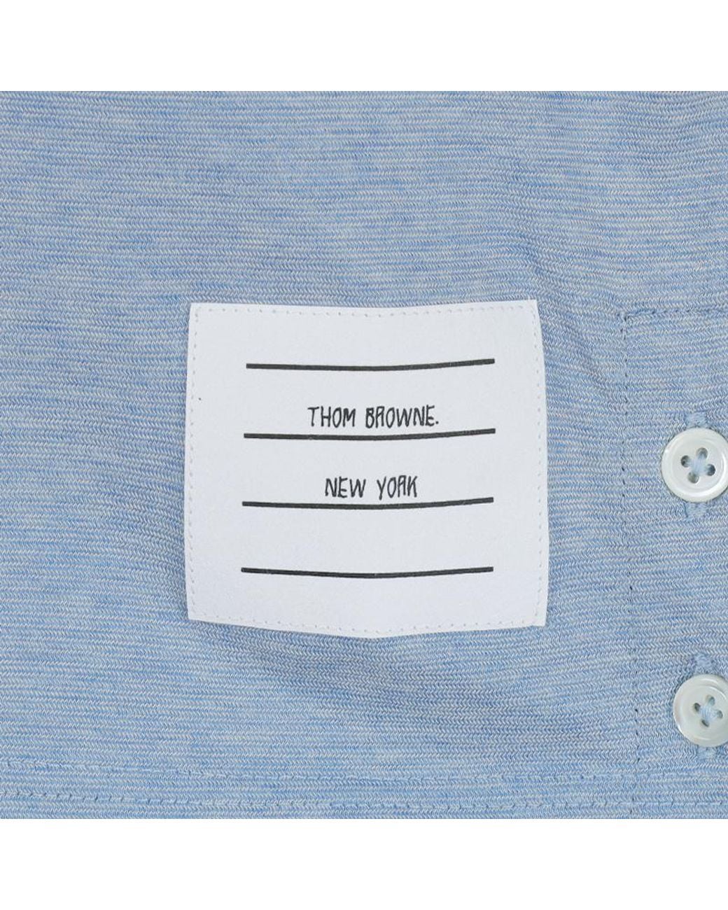 Thom Browne Blue Logo Patch Crewneck T-Shirt