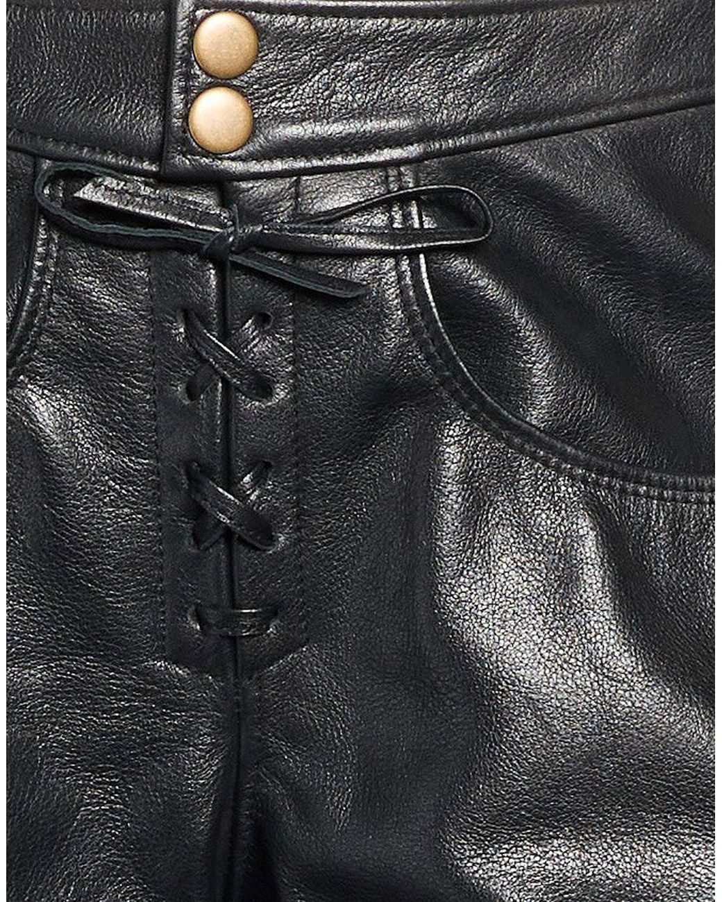 Isabel Marant Black Solid Color Slim-Fit Leather Pants