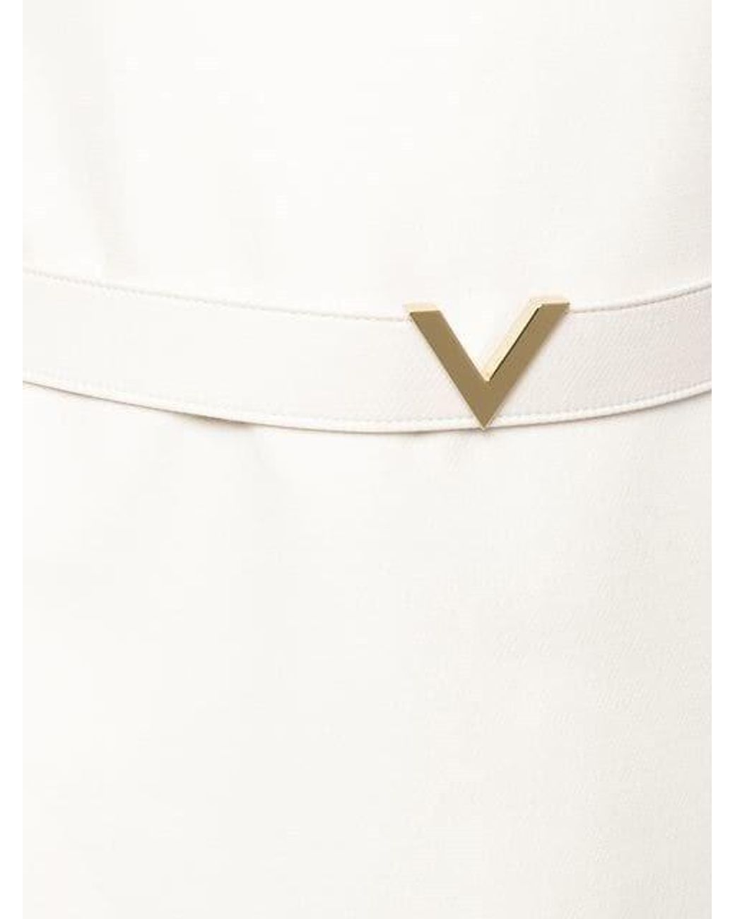Valentino Natural Logo Decorated Short-Sleeved Dress