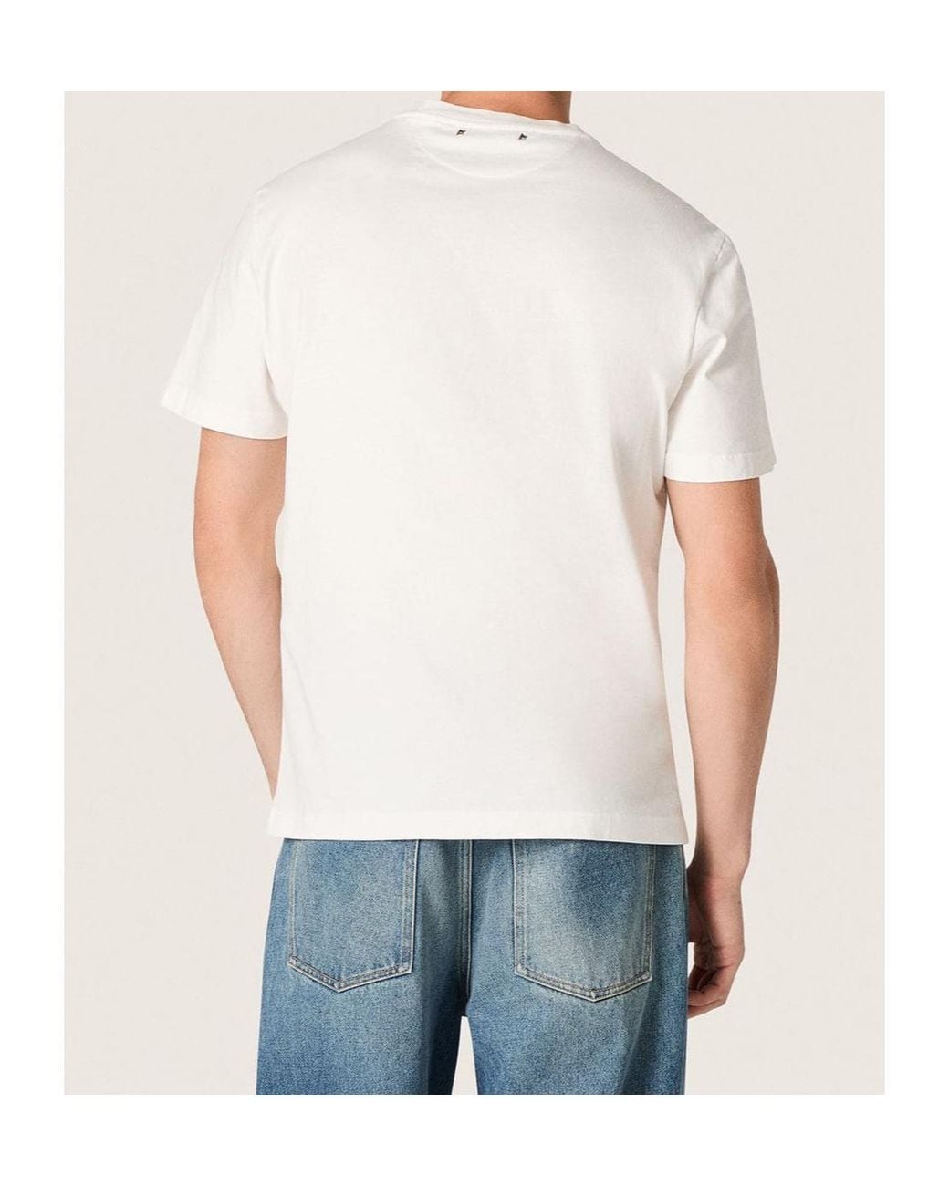 Golden Goose Deluxe Brand White Logo Printed Crewneck T-Shirt for men